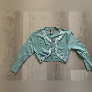 Green Shoulder Shrug with Sequins